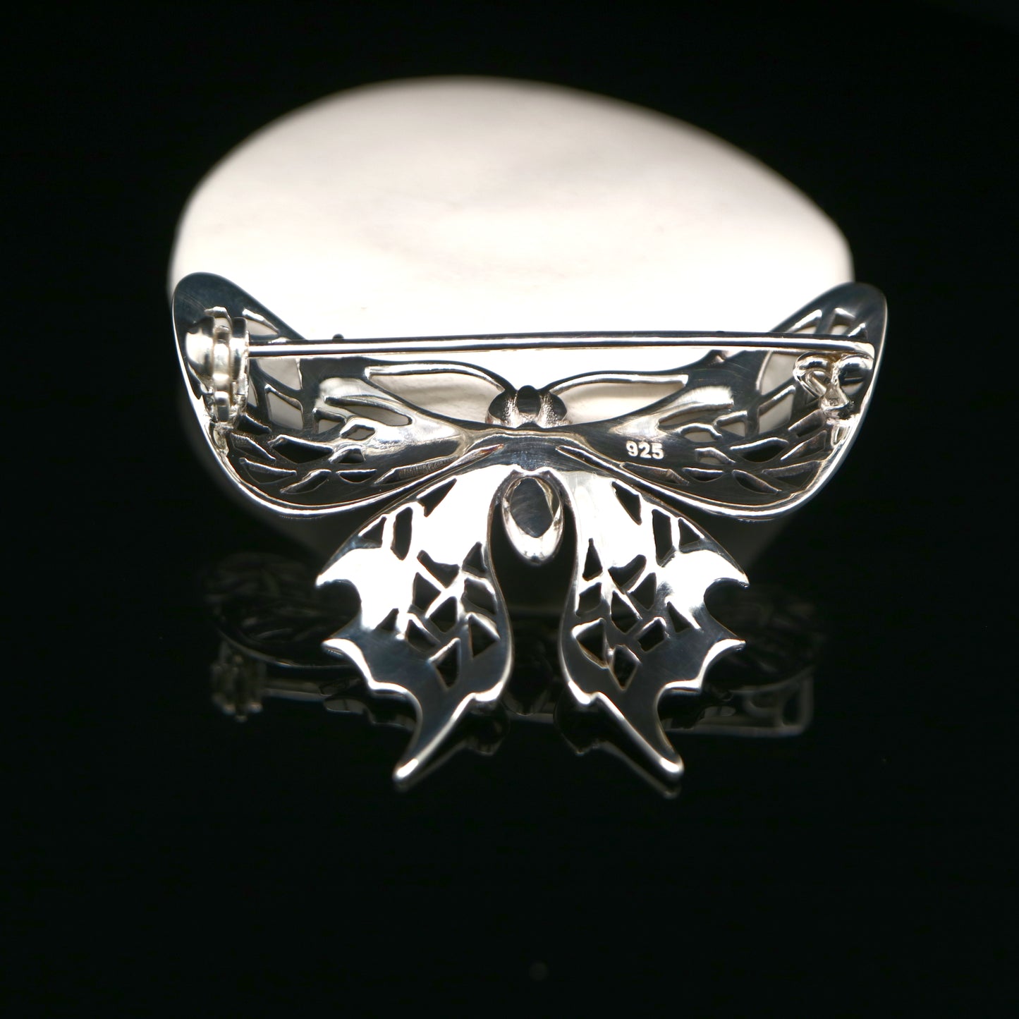 Butterfly brooch with marcasite in sterling silver
