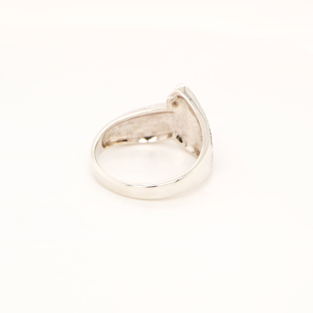 Marcasite and sterling silver banded ring