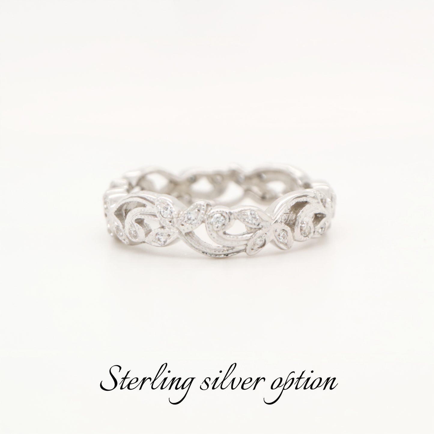 Eternity ring in sterling silver with cz