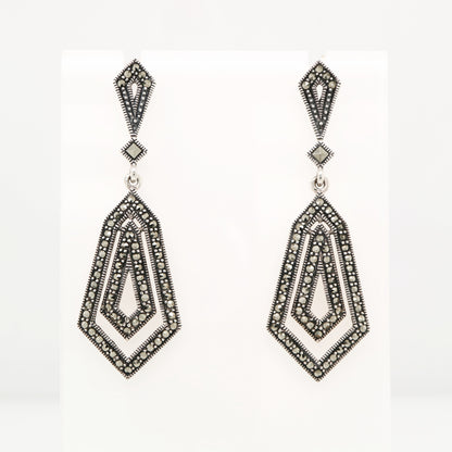 Art deco sterling silver earrings with marcasite