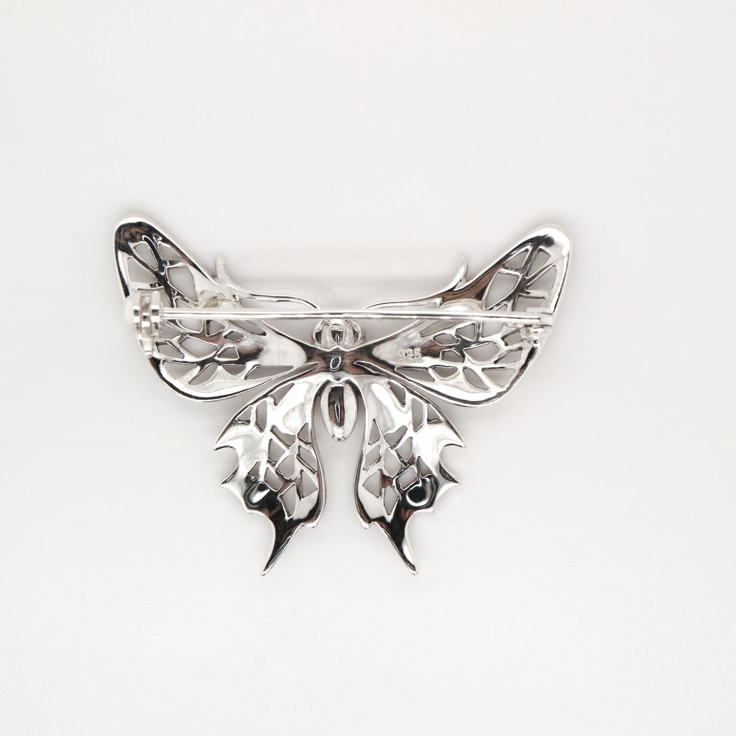 Butterfly brooch with marcasite in sterling silver