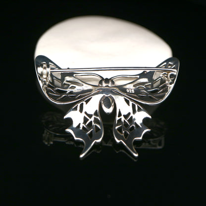 Butterfly brooch with marcasite in sterling silver
