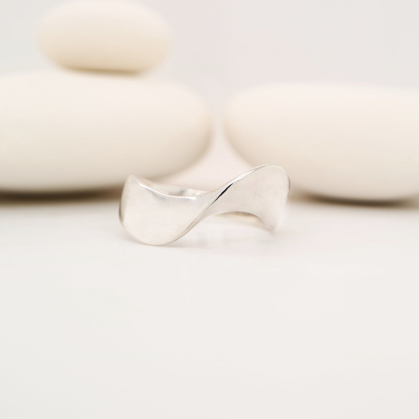 Sterling silver contemporary wave ring