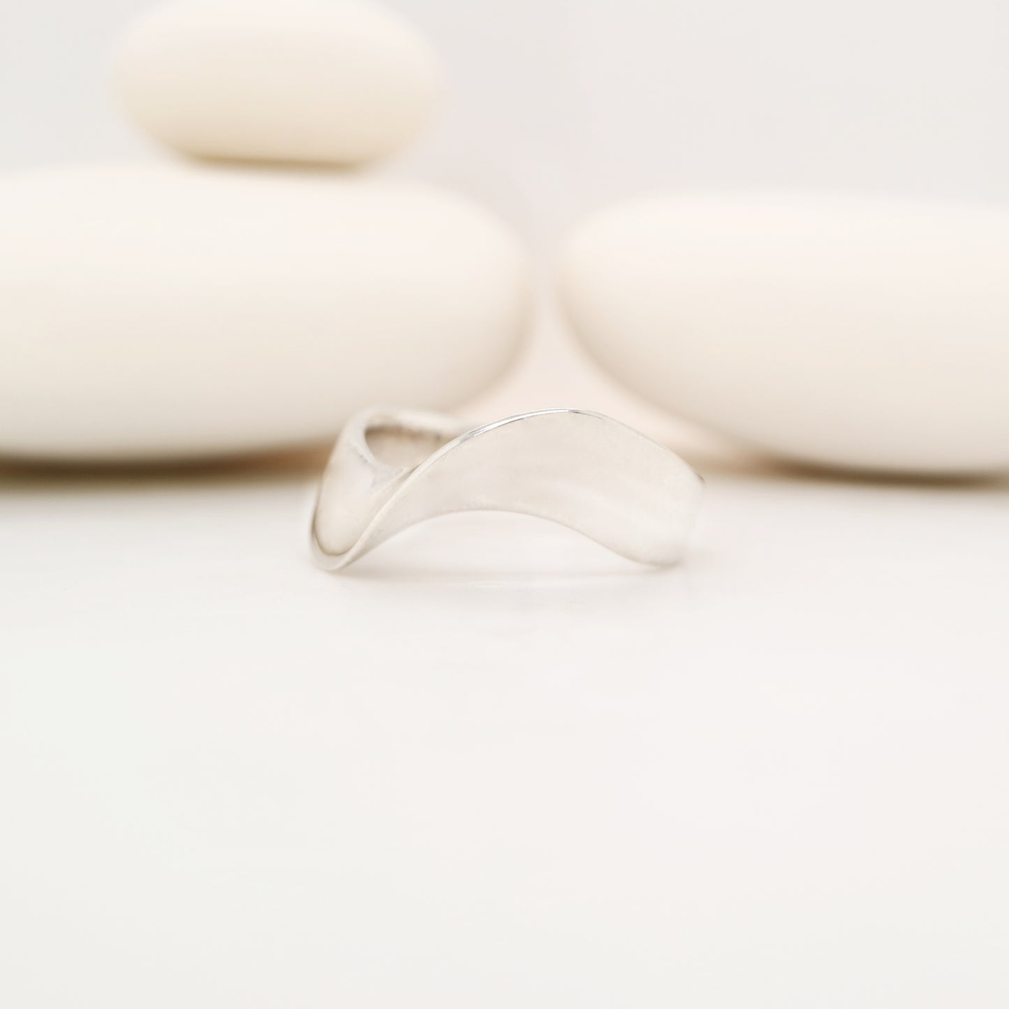Sterling silver contemporary wave ring