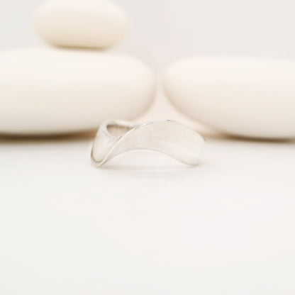 Sterling silver contemporary wave ring