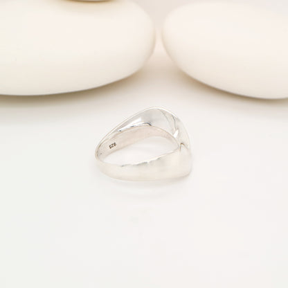 Sterling silver contemporary wave ring