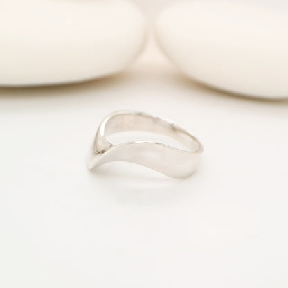 Sterling silver contemporary wave ring