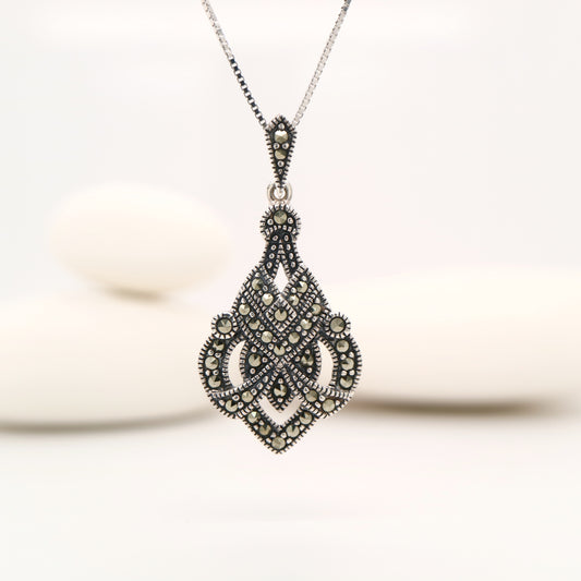 Vintage Marcasite Pendant in Sterling Silver