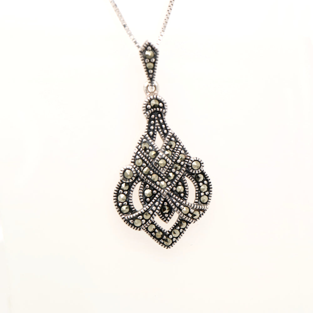 Vintage Marcasite Pendant in Sterling Silver