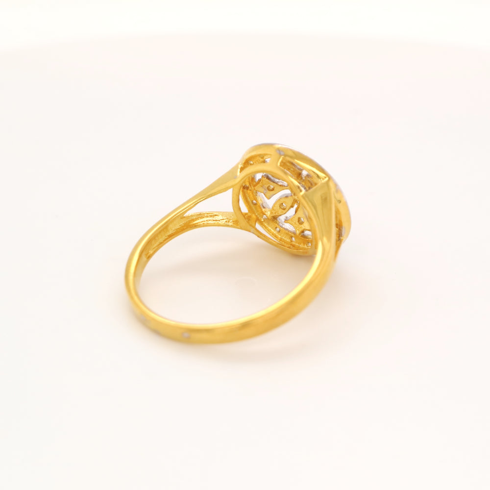 Vintage art deco twin gold and natural diamond ring