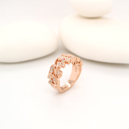 Ivy half band with diamonds in rose gold