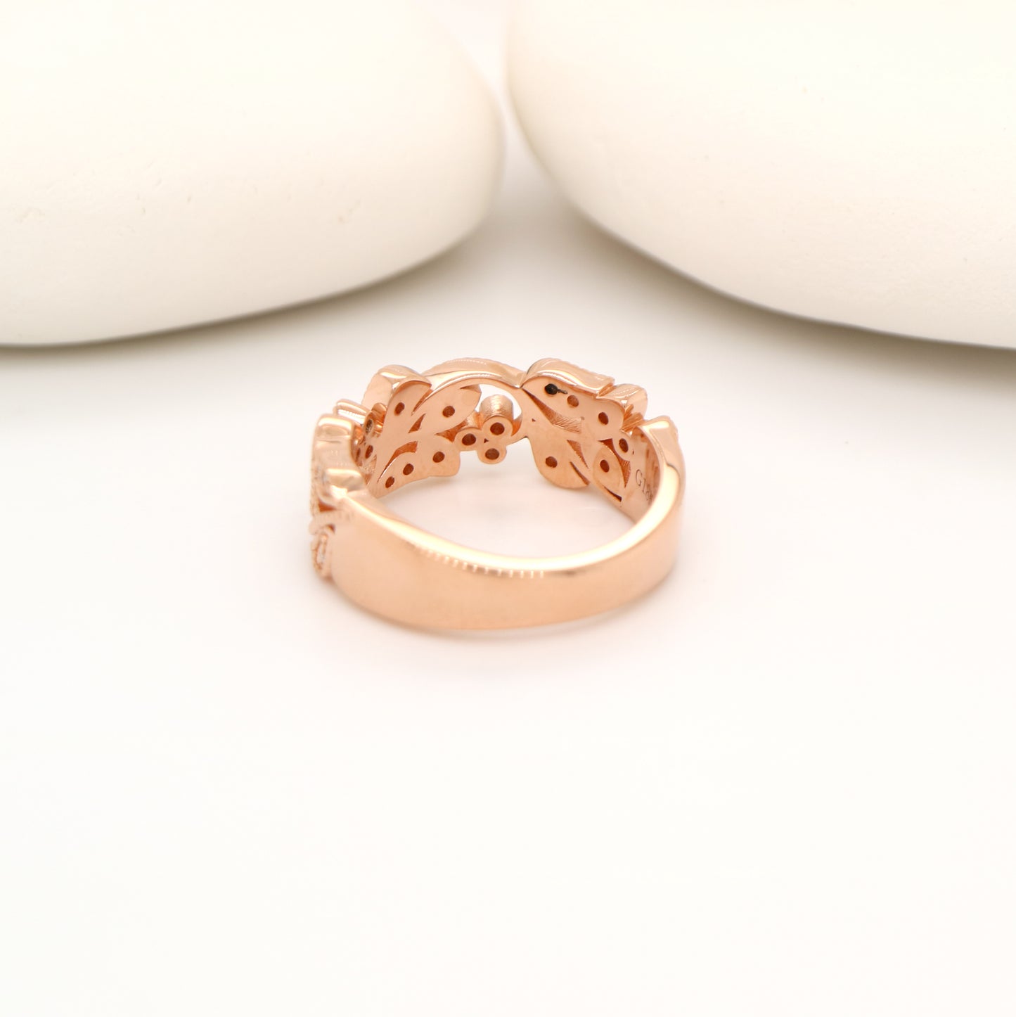 Ivy half band with diamonds in rose gold