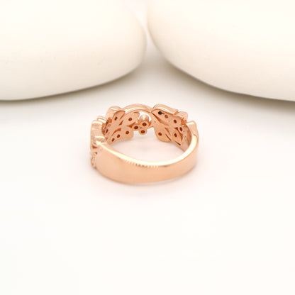 Ivy half band with diamonds in rose gold