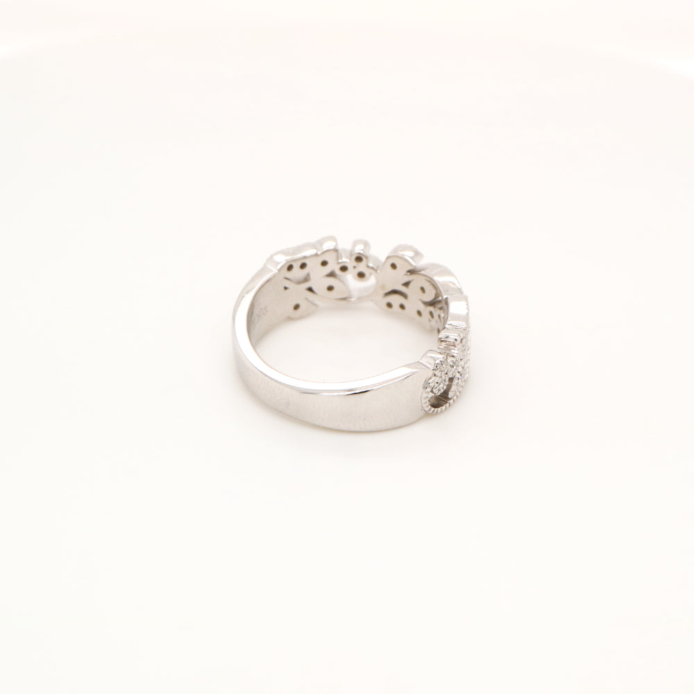 Ivy half band with diamonds in white gold