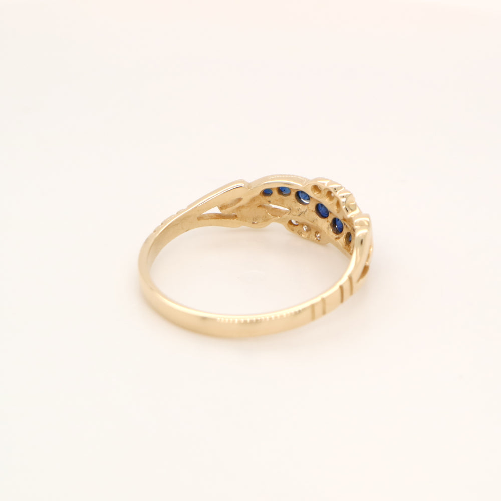 9ct yellow gold sapphire and diamond eternity ring