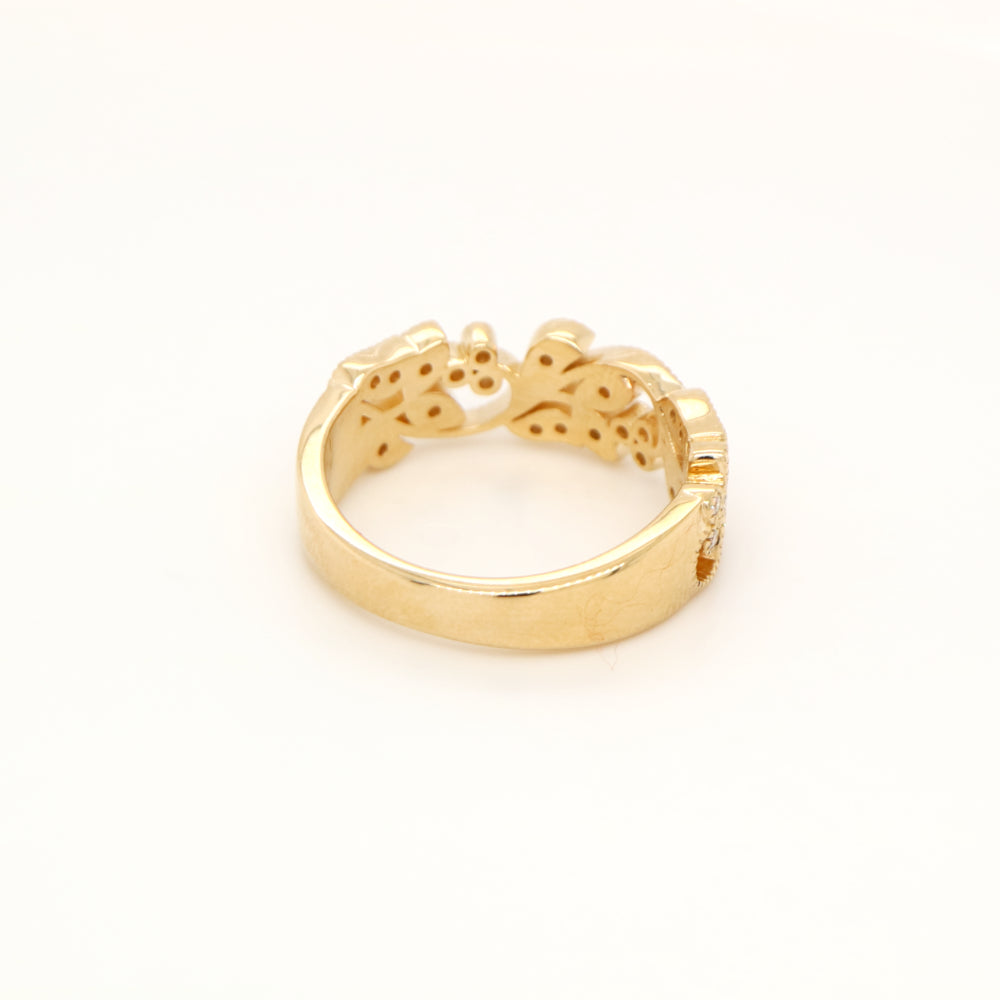 Ivy half band with diamonds in yellow gold