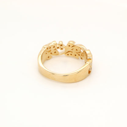 Ivy half band with diamonds in yellow gold