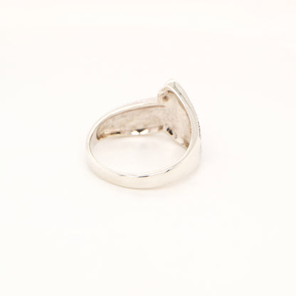 Marcasite and sterling silver banded ring