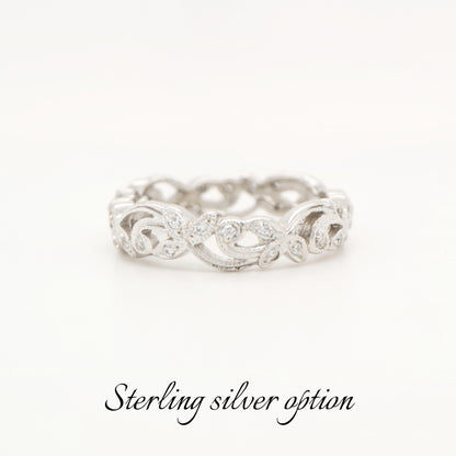 Eternity ring in sterling silver with cz