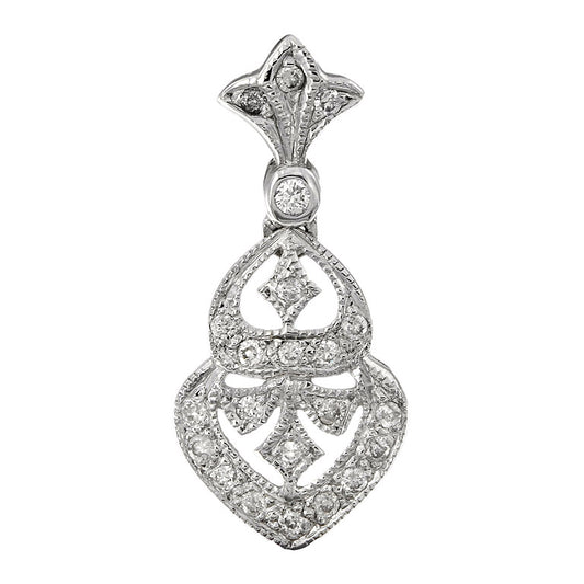Vintage diamond pendant in 9k white gold