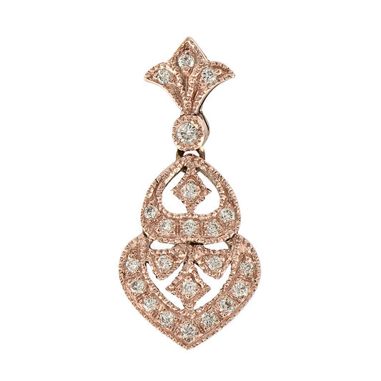 Vintage diamond pendant in 9k rose gold